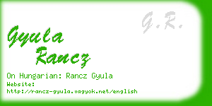 gyula rancz business card